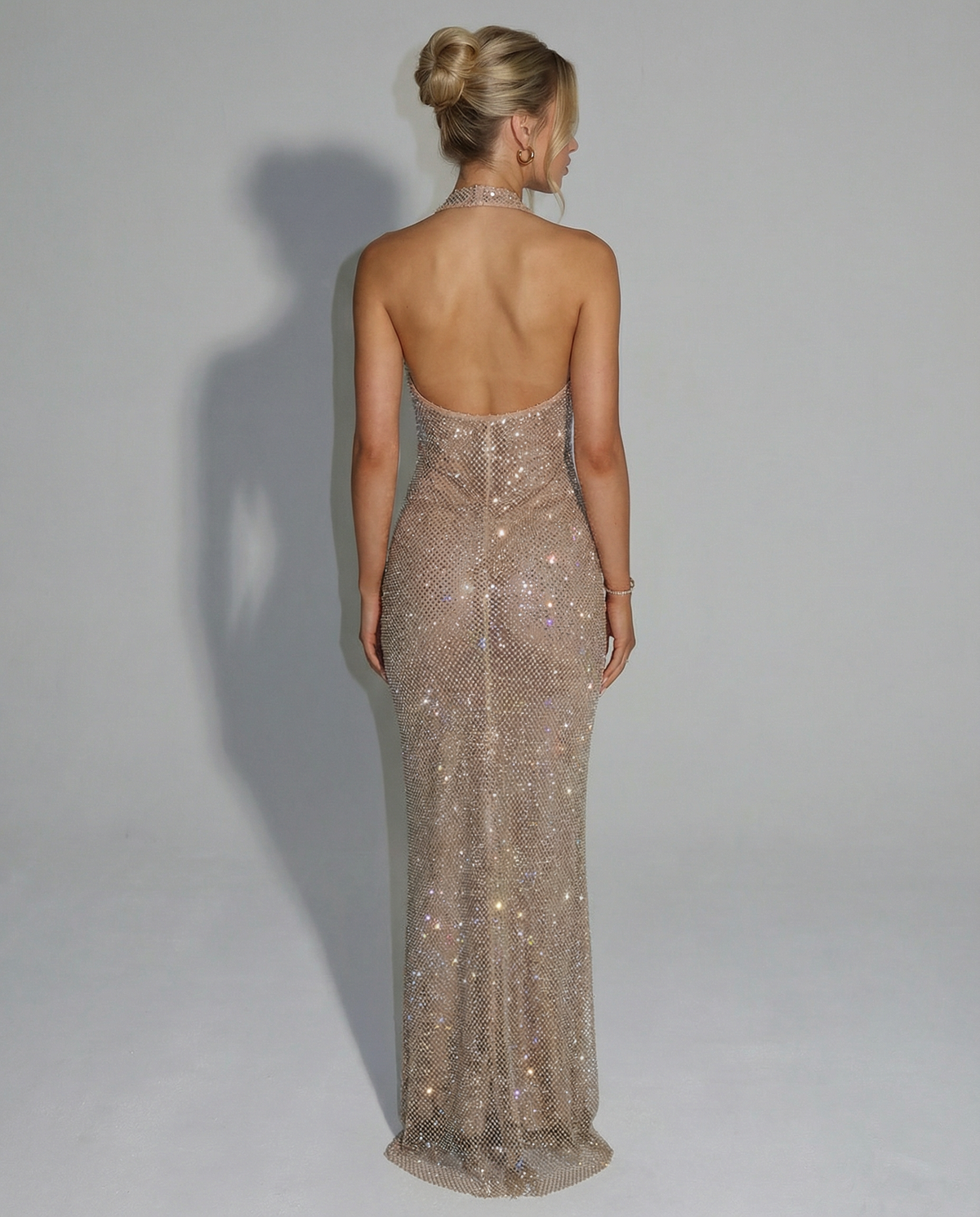 EVIE | Sequin Halter Neck Bodycon Maxi Dress
