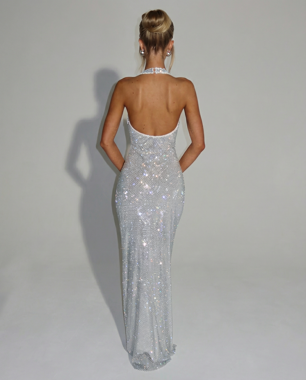EVIE | Sequin Halter Neck Bodycon Maxi Dress