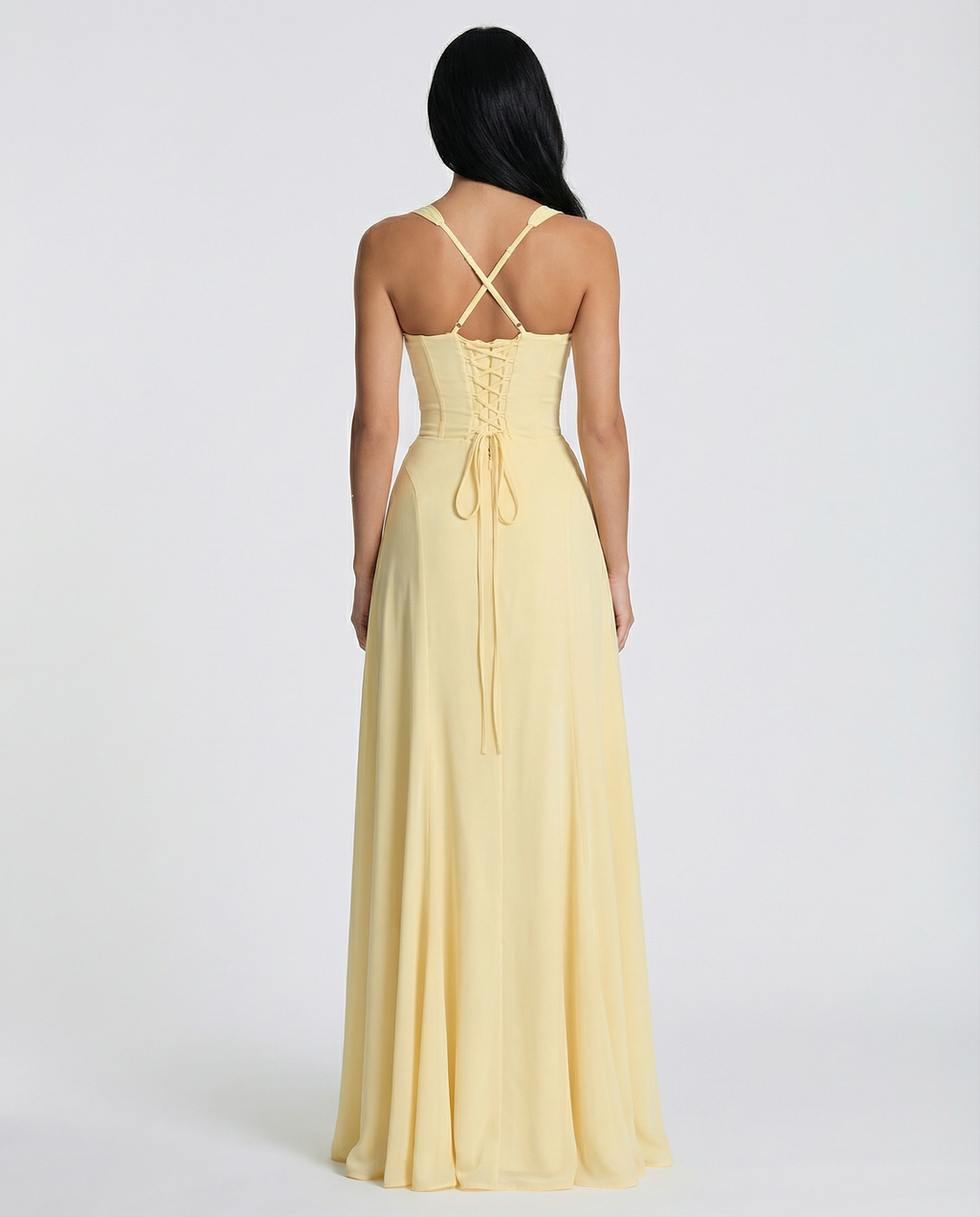 EVIE | Corset Lace-Up Back Maxi Dress