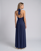 EVIE | Halter Neck Ruched Corset Maxi Dress