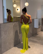EVIE | One Shoulder Backless Bodycon Maxi Dress