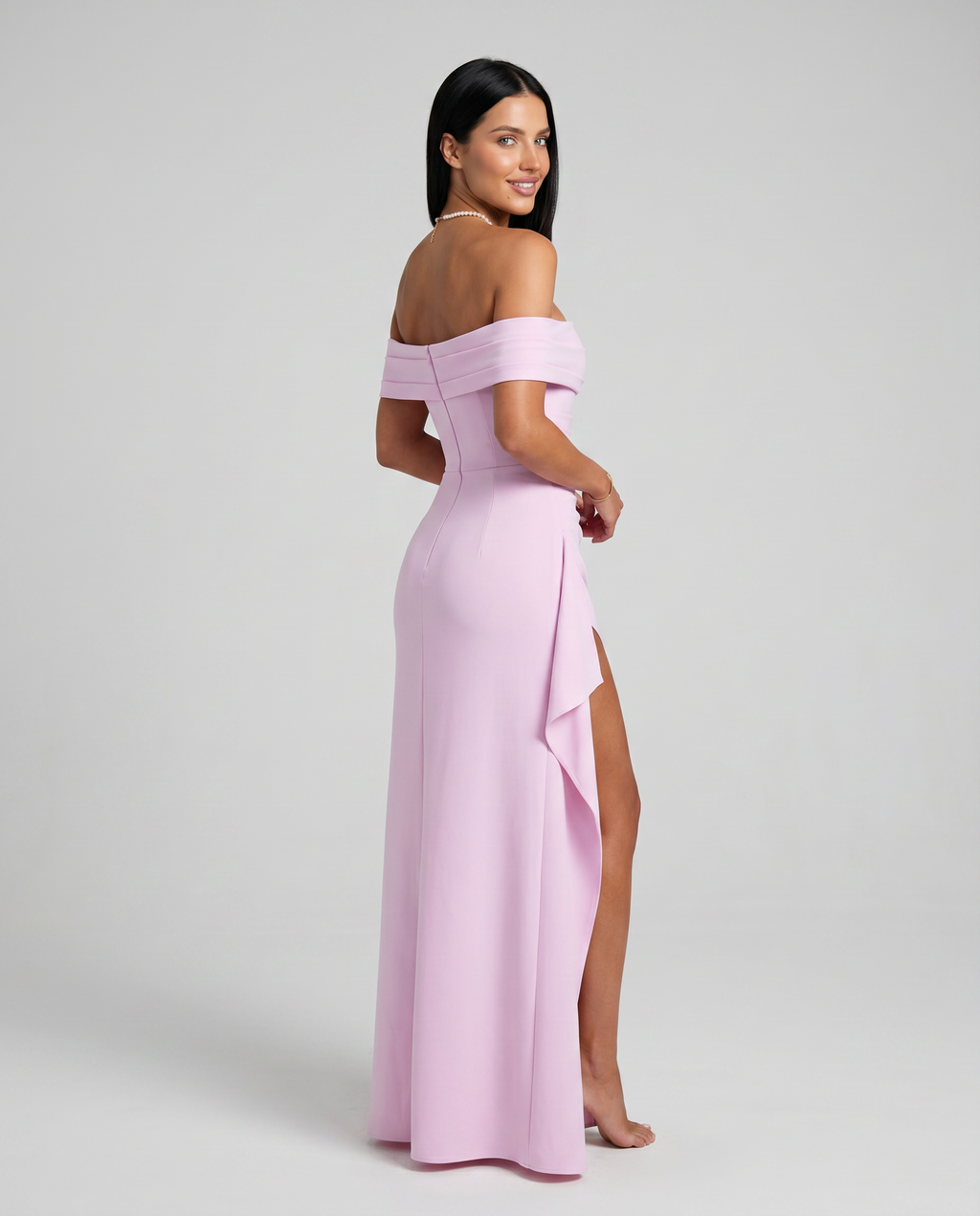 EVIE | Off Shoulder High Slit Bodycon Maxi Dress