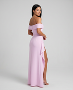 EVIE | Off Shoulder High Slit Bodycon Maxi Dress