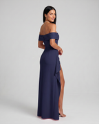 EVIE | Off Shoulder High Slit Bodycon Maxi Dress