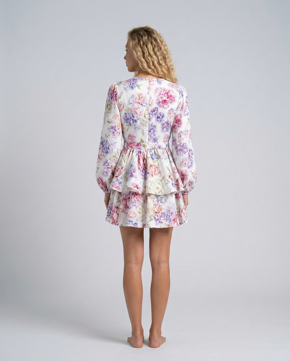 EVIE | Tiered Peplum Mini Dress