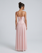 EVIE | Bustier Corset Boning Structured Maxi Dress