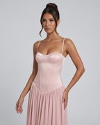 EVIE | Bustier Corset Boning Structured Maxi Dress