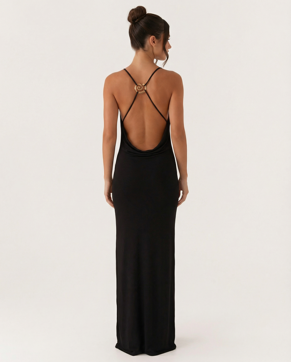 EVIE | Cowl Neck Open Back Bodycon Maxi Dress