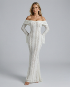EVIE | Off Shoulder Lace Floral Maxi Dress