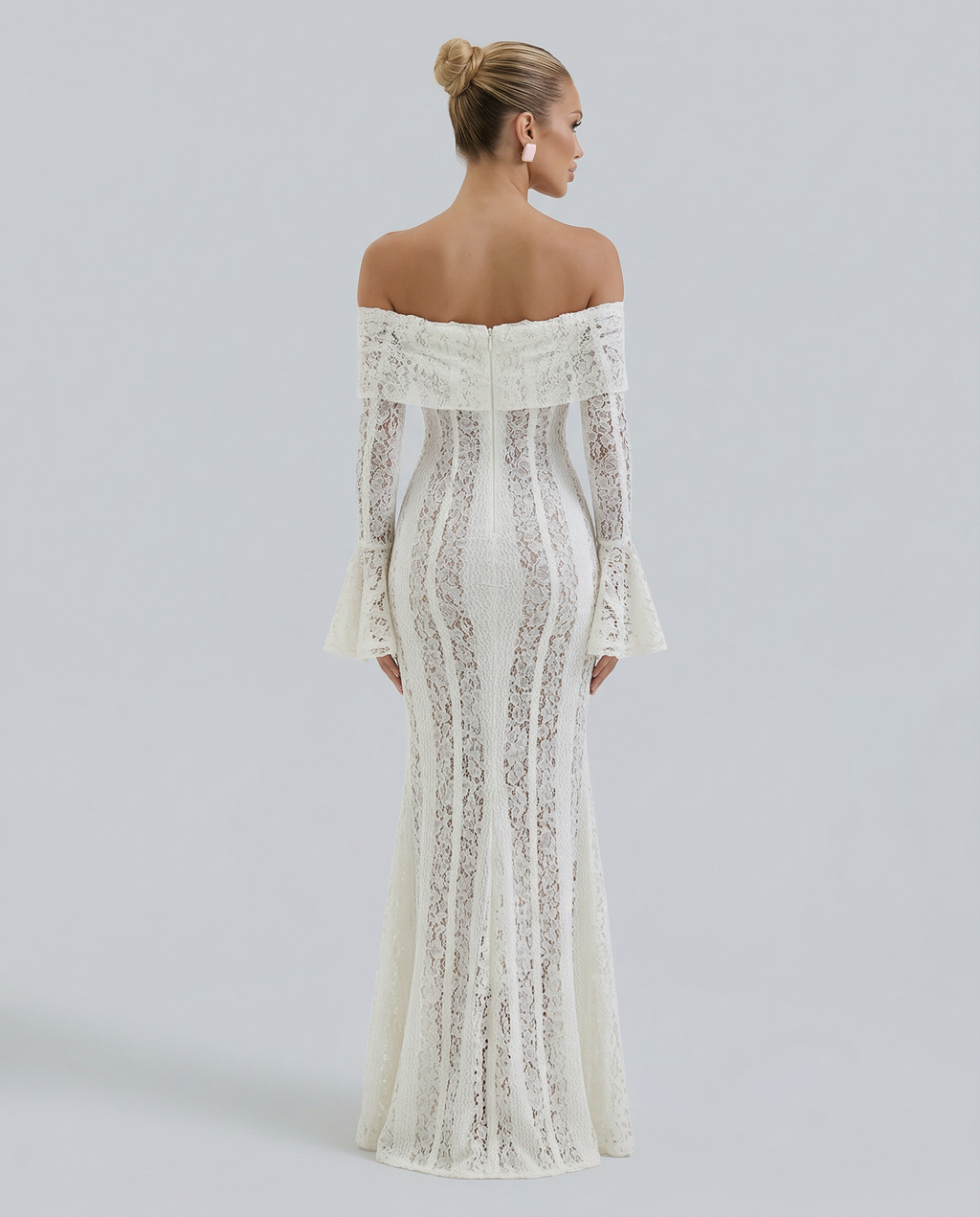 EVIE | Off Shoulder Lace Floral Maxi Dress