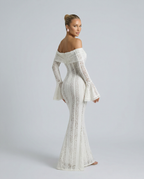 EVIE | Off Shoulder Lace Floral Maxi Dress