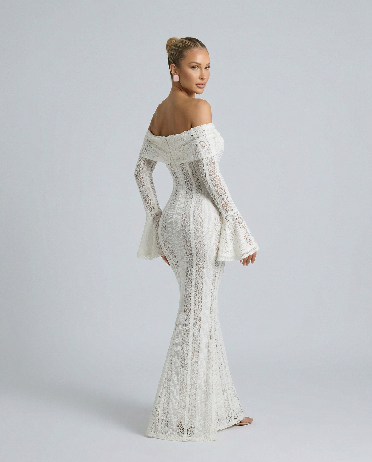EVIE | Off Shoulder Lace Floral Maxi Dress