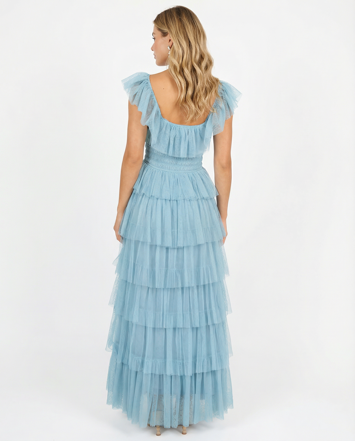 EVIE | Short Sleeve Tiered Ruffle Maxi Dress