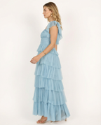EVIE | Short Sleeve Tiered Ruffle Maxi Dress