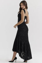 EVIE | Floral Texture Corset Maxi Dress