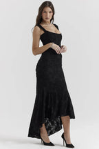 EVIE | Floral Texture Corset Maxi Dress