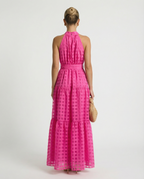 EVIE | Halter Neck Tie Waist Tiered Maxi Dress