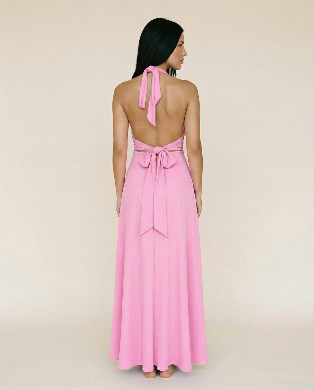 EVIE | Halter Neck Wrap High Slit Maxi Dress