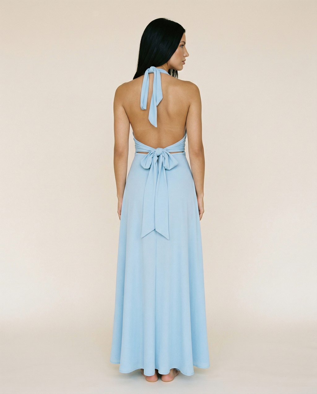 EVIE | Halter Neck Wrap High Slit Maxi Dress