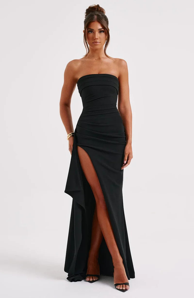 EVIE | Strapless Twisted Maxi Dress