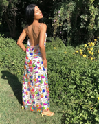 EVIE | Sequin Embroidered Backless Maxi Dress