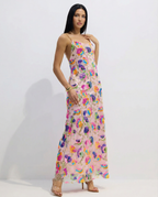 EVIE | Sequin Embroidered Backless Maxi Dress