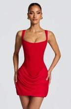 EVIE | Corset Draped Skirt Mini Dress