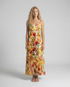 EVIE | Floral Ruffle Sleeveless Maxi Dress