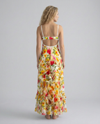 EVIE | Floral Ruffle Sleeveless Maxi Dress