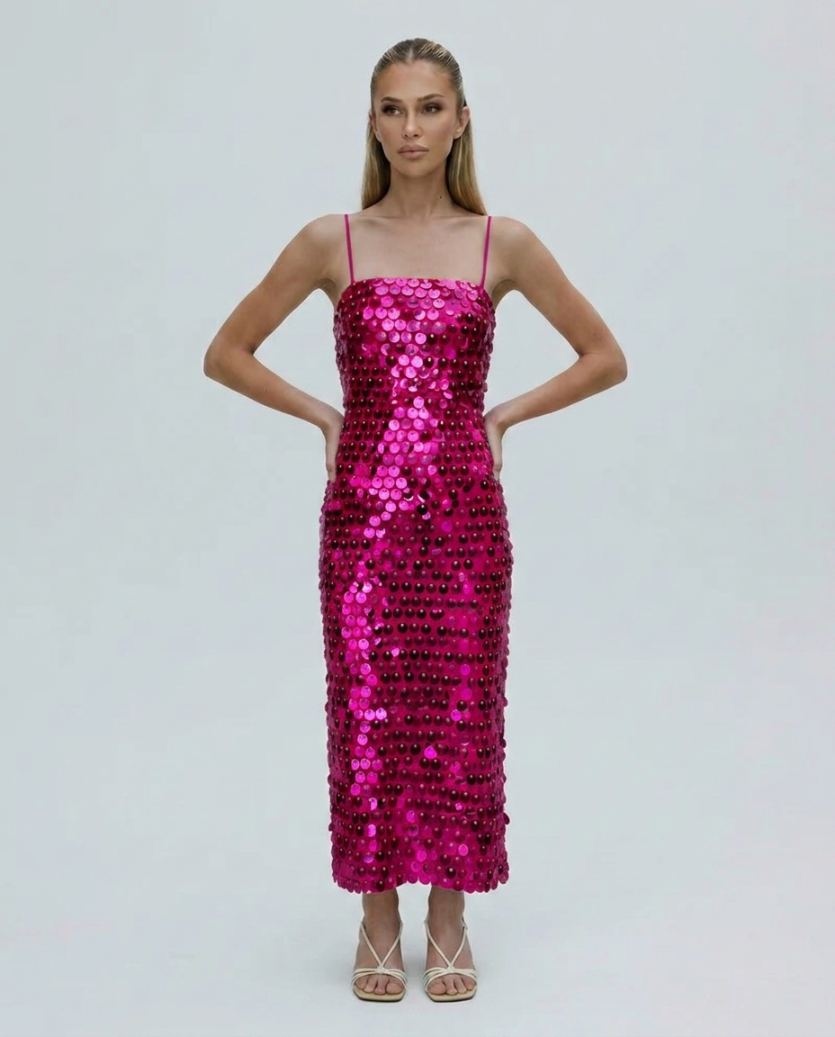 EVIE | Sequin Bodycon Midi Dress