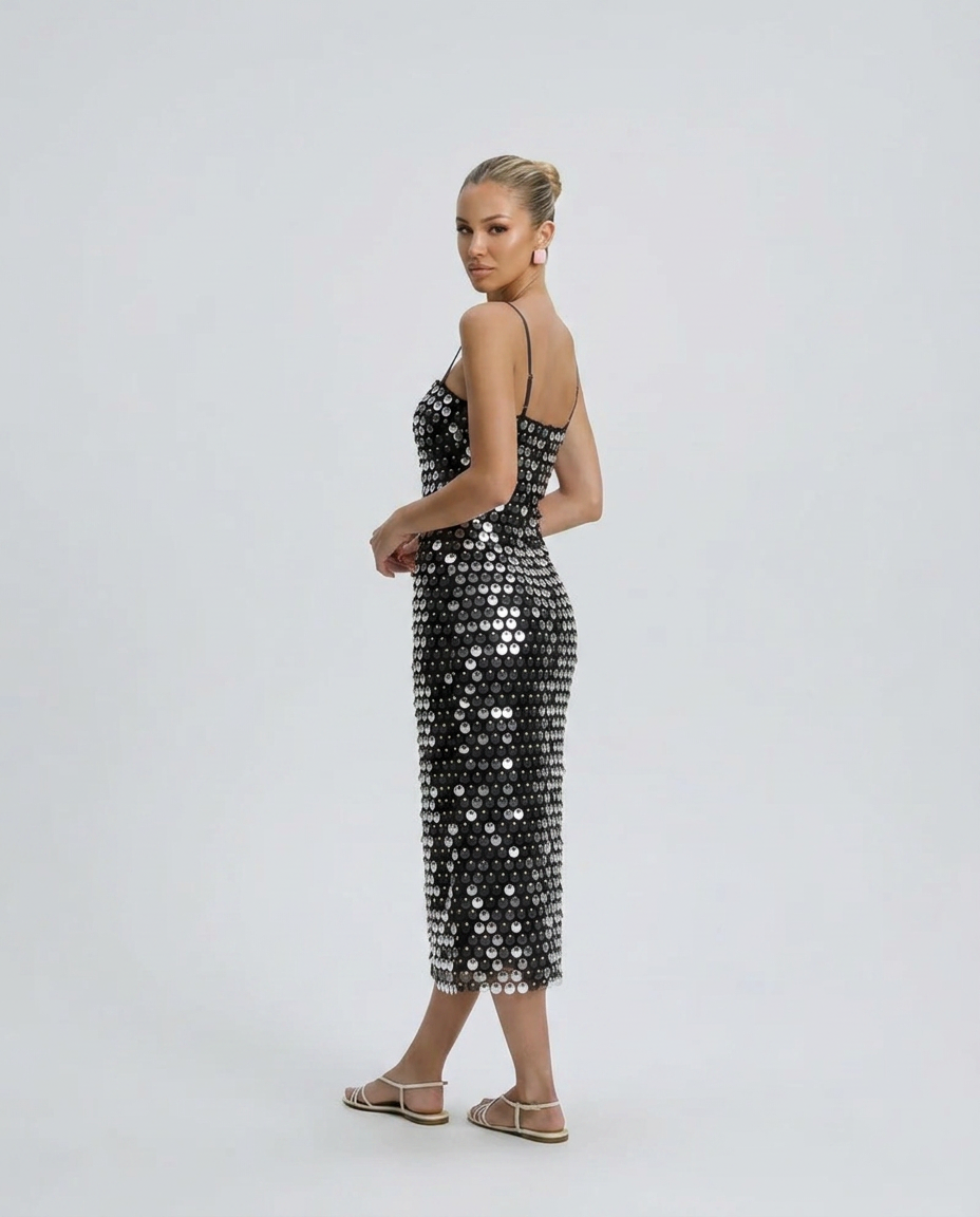 EVIE | Sequin Bodycon Midi Dress