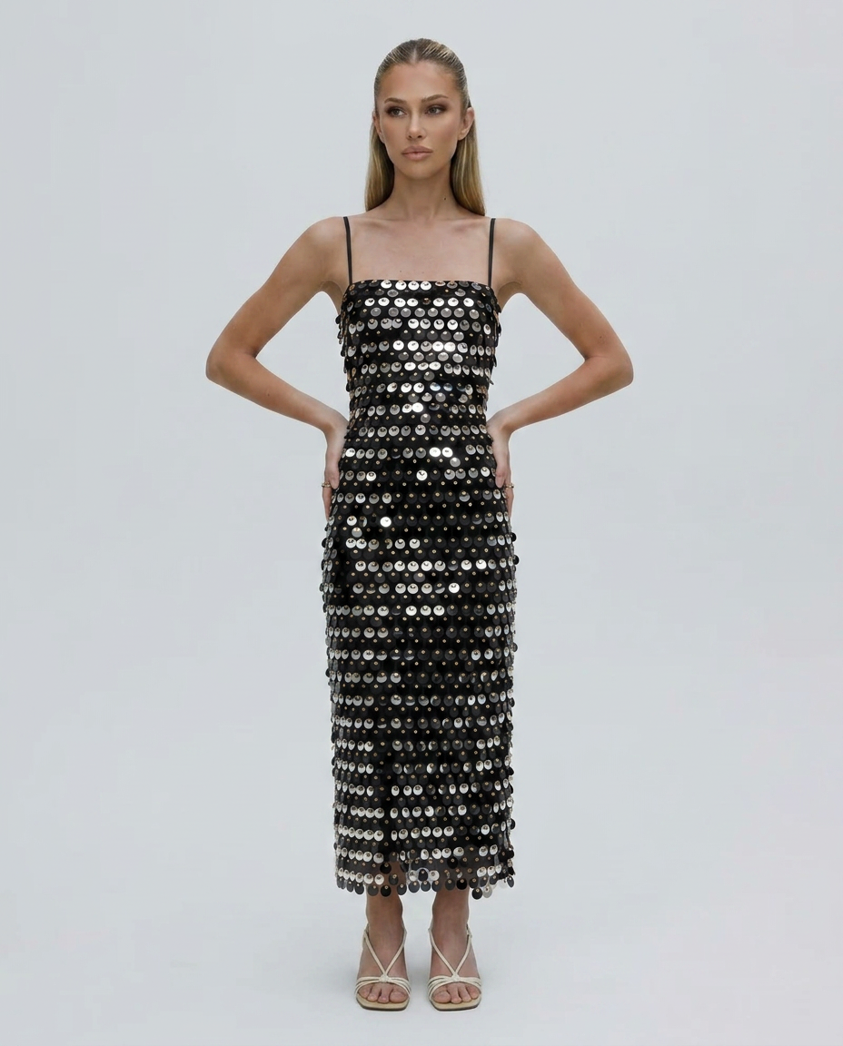 EVIE | Sequin Bodycon Midi Dress
