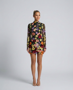 EVIE | Sheer Floral Embroidery Long Sleeve Mini Dress