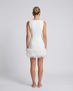 EVIE | Feather Hem Sleeveless Mini Dress
