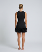 EVIE | Feather Hem Sleeveless Mini Dress