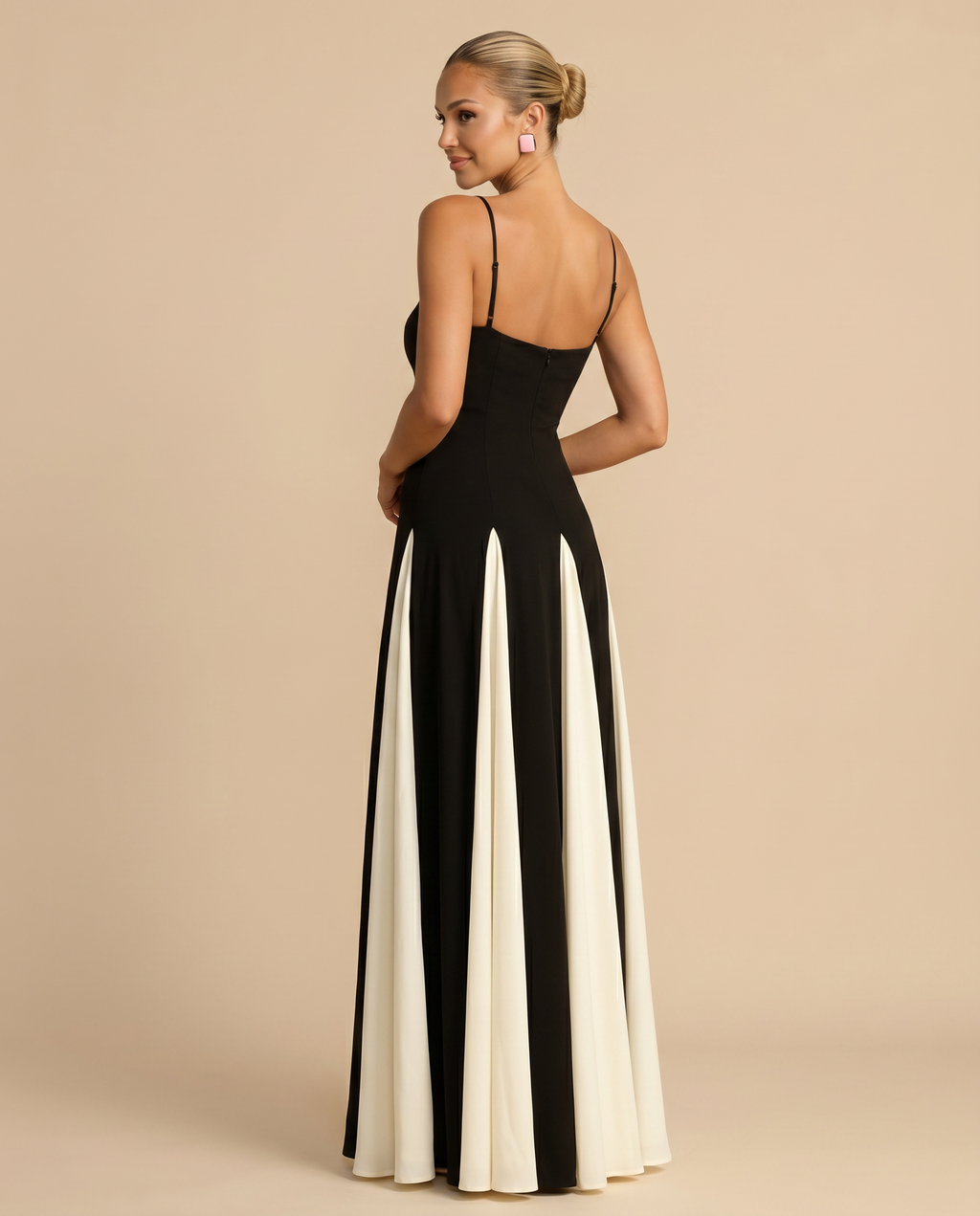 EVIE | Contrast Panel Sleeveless Maxi Dress