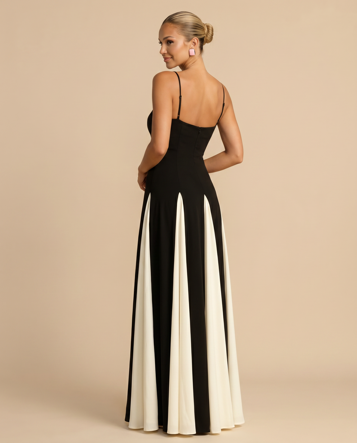 EVIE | Contrast Panel Sleeveless Maxi Dress