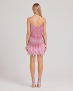 EVIE | Sequin Fringe Feather Hem Mini Dress