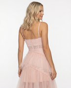 EVIE | Mesh Corset Tiered Skirt Maxi Dress