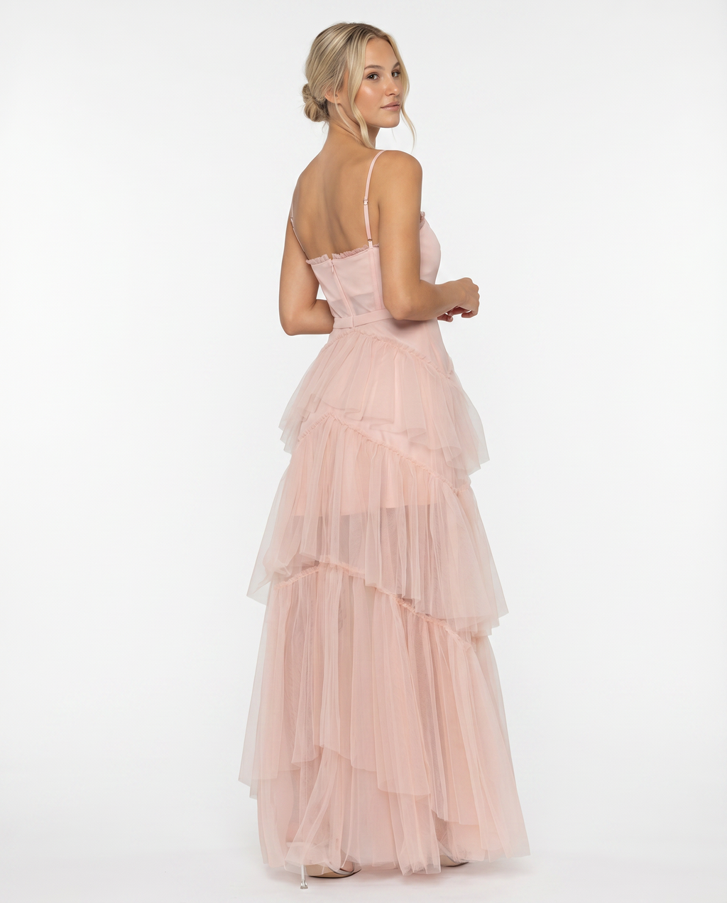 EVIE | Mesh Corset Tiered Skirt Maxi Dress