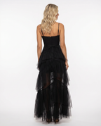 EVIE | Mesh Corset Tiered Skirt Maxi Dress