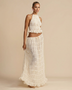 EVIE | Halter Top Pleated Maxi Skirt Set