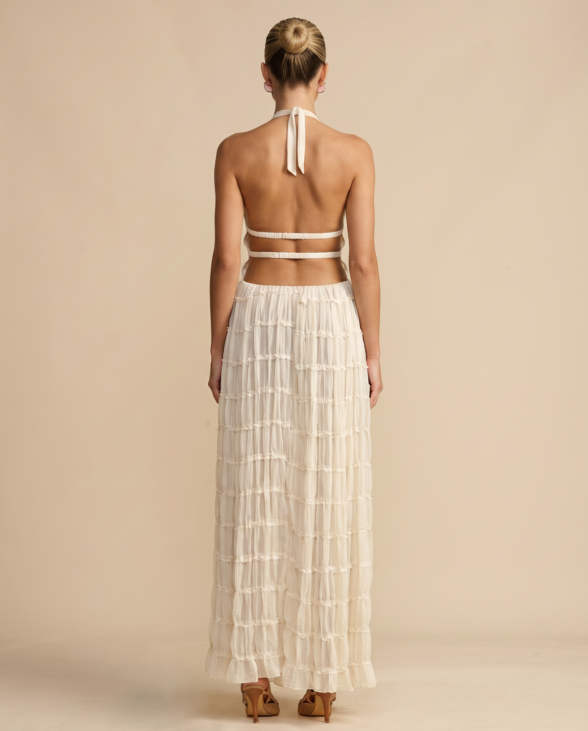 EVIE | Halter Top Pleated Maxi Skirt Set