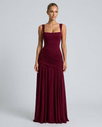 EVIE | Square Neck Backless Bodycon Maxi Dress