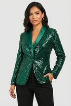 EVIE | Sequin Long Sleeve Blazer