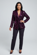 EVIE | Sequin Long Sleeve Blazer