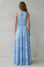 EVIE | Embroidered Lace Sleeveless Midi Skirt Set