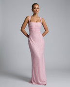 EVIE | Sequin Tie-Up Sleeveless Maxi Dress