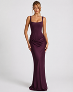 EVIE | Corset Draped Skirt Maxi Dress