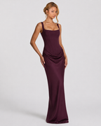 EVIE | Corset Draped Skirt Maxi Dress
